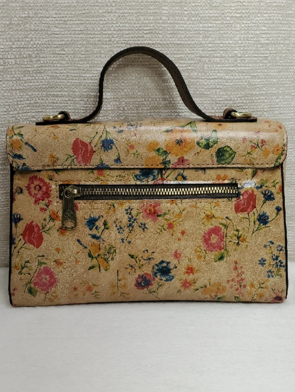 Patricia Nash Prairie Rose Leather Satchel Carisbrooke Top Handle Bag